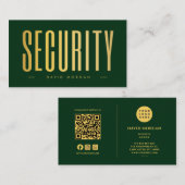 Sicherheits-QR-Code-Logo Dunkelgrün und Gold Visitenkarte (Vorne/Hinten)
