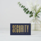 Sicherheits-QR-Code-Logo Navy und Gold Visitenkarte (Stehend Vorderseite)