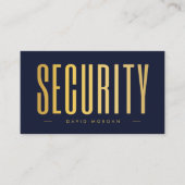 Sicherheits-QR-Code-Logo Navy und Gold Visitenkarte (Vorderseite)