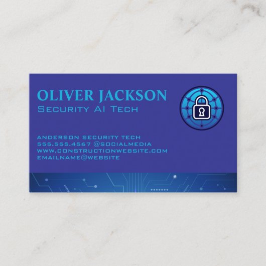 Sicherheits-Schloss | Tech-Hardware-Software Visitenkarte (Vorderseite)