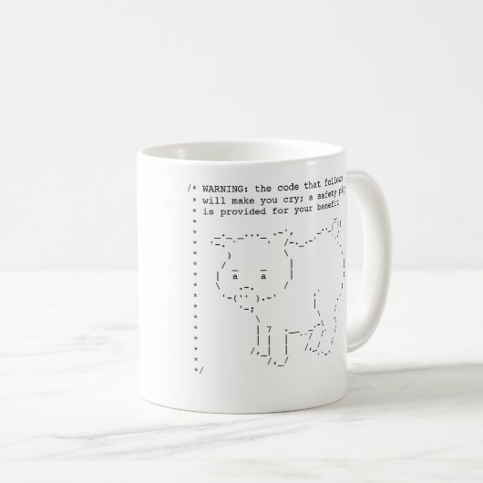 Sicherheits-Schwein-Tasse Kaffeetasse (VorderseiteRechts)