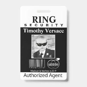 Sicherheitsabzeichen für Ringträger Ausweis