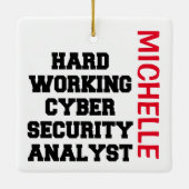 Sicherheitsanalytiker für harte Arbeit im Internet Keramikornament (Rückseite)
