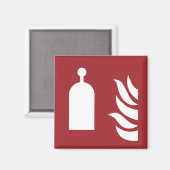 Sicherheitsanzeige für die Remote-Freigabestation Magnet (Vorderseite/Rückseite)