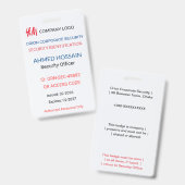 Sicherheitsausweis | Firmenausweis – QR ID Ausweis (Vorder- & Rückseite)