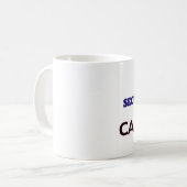 Sicherheitsbeamte angetrieben durch Koffein Kaffeetasse (Vorderseite Links)