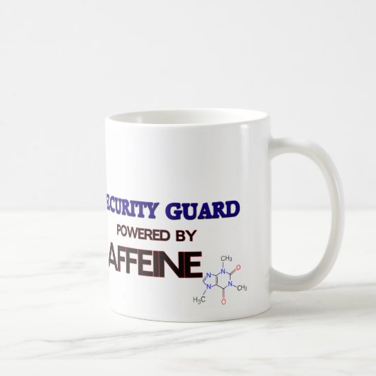 Sicherheitsbeamte angetrieben durch Koffein Kaffeetasse (Rechts)