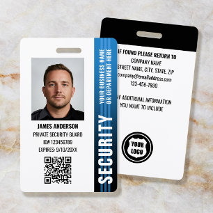 Sicherheitsbeamter ID-Foto Blau Ausweis