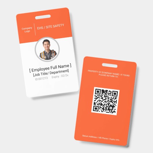 Sicherheitsbeauftragter Mitarbeiter Foto ID Auswei Ausweis (Vorder- & Rückseite)