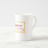 Sicherheitsbewusstsein Roter Text Gelbe Grenze Sic Porzellantasse (Vorderseite Rechts)