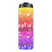 Sicherheitsbewusstsein Roter Text Gelbe Grenze Sic Thermosbecher (Vorderseite)