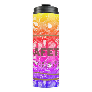 Sicherheitsbewusstsein Roter Text Gelbe Grenze Sic Thermosbecher