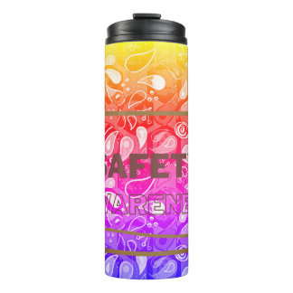 Sicherheitsbewusstsein Roter Text Gelbe Grenze Sic Thermosbecher