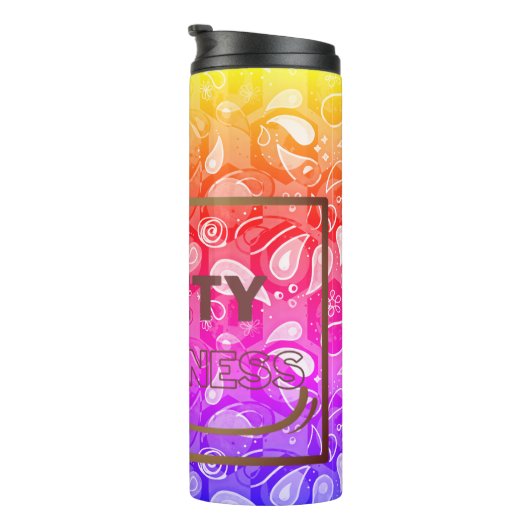 Sicherheitsbewusstsein Roter Text Gelbe Grenze Sic Thermosbecher (Nach rechts gedreht)