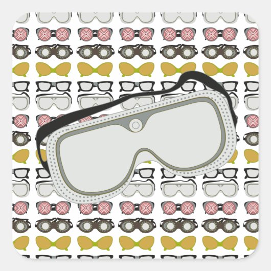 Sicherheitsbrille Quadratischer Aufkleber (Vorderseite)