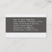 Sicherheitsdienst Visitenkarte (Rückseite)