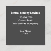 Sicherheitsdienste Einzigartige Visitenkarten Quadratische Visitenkarte (Rückseite)