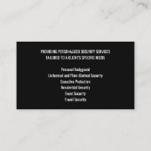 Sicherheitsdienste für den Bodyguard ID-Foto Grün Visitenkarte (Rückseite)