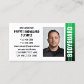 Sicherheitsdienste für den Bodyguard ID-Foto Grün Visitenkarte (Vorderseite)