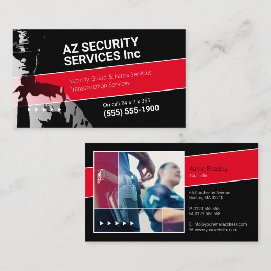 Sicherheitsdienste | Privatpolizei Visitenkarte (Vorne/Hinten)
