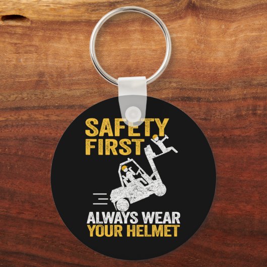 Sicherheitserster Funny Gabelstapler Fahrergeschen Schlüsselanhänger (Vorderseite)