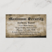 Sicherheitsfirma Visitenkarte (Rückseite)