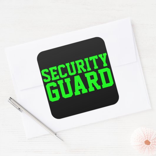 Sicherheitsgarde Neon Green Quadratischer Aufkleber (Umschlag)