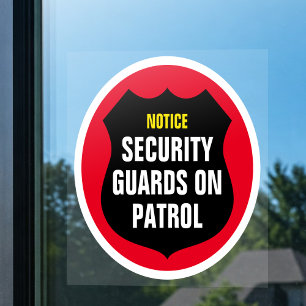 Sicherheitsgarde Patrol Sign Film Red Window Klamm Fensteraufkleber