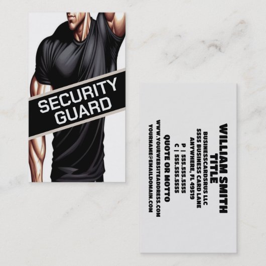 Sicherheitsgardermuskel Visitenkarte (Vorne/Hinten)