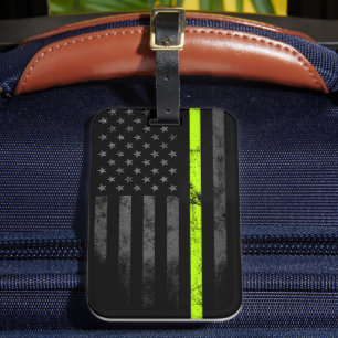 Sicherheitsgelbe Linienarbeiter-Amerikanische Flag Gepäckanhänger