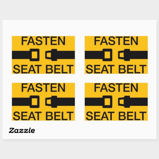 Sicherheitsgurt Rechteckiger Aufkleber (Blatt)