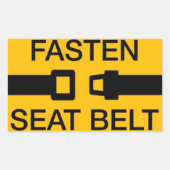 Sicherheitsgurt Rechteckiger Aufkleber (Vorderseite)
