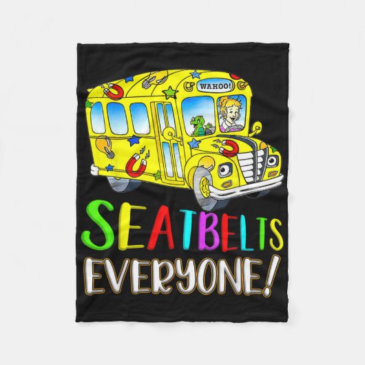 Sicherheitsgurte für alle Spaß Magic School Bus-Fa Fleecedecke (Vorderseite)