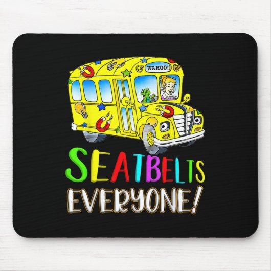 Sicherheitsgurte Jedermann Spaß Magischer Schulbus Mousepad (Vorne)