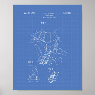 Sicherheitsgürtel 1962 Patentart Blueprint Poster