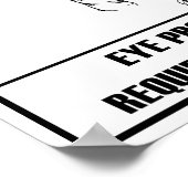 Sicherheitshinweis für den ersten Spaß-Augen-Schut Poster (Ecke)