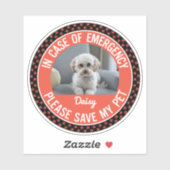 Sicherheitshinweis für Haustiere mit veränderbaren Aufkleber (Blatt)