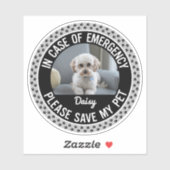 Sicherheitshinweis für Haustiere mit veränderbaren Aufkleber (Blatt)