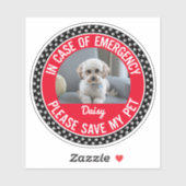 Sicherheitshinweis für Haustiere mit veränderbaren Aufkleber (Blatt)