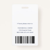 Sicherheitshinweis für Navy Blue Foto Ärztlicher A Ausweis (Rückseite)