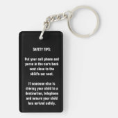 Sicherheitshinweise für Neugeborene Akryllischer S Schlüsselanhänger (Rückseite)