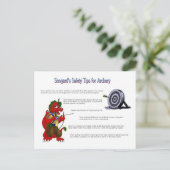 Sicherheitshinweise von Snogard für Bogenschießen Postkarte (Stehend Vorderseite)