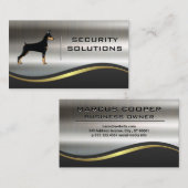Sicherheitshund | Metallischer Hintergrund Visitenkarte (Vorne/Hinten)