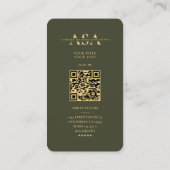 Sicherheitsingenieur Cyber Army Green Modern Visitenkarte (Rückseite)