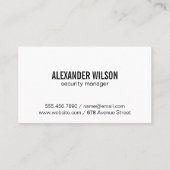 Sicherheitskamera | Intelligente Telefonie Visitenkarte (Rückseite)