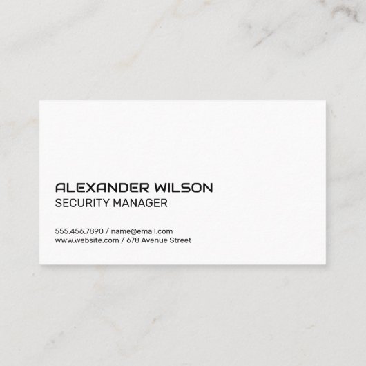 Sicherheitskamera | Schutzagentur Visitenkarte (Rückseite)