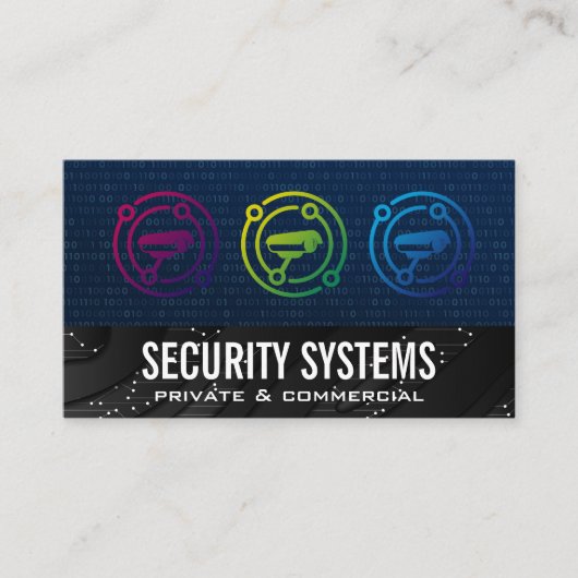 Sicherheitskamera | Tech | Binärkode Visitenkarte (Vorderseite)