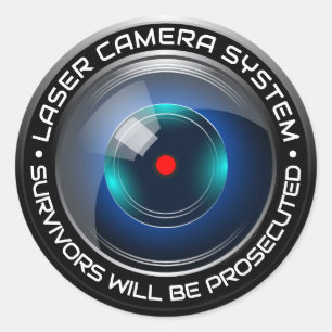 Sicherheitskamera Überwachung Laser System Zuhause Runder Aufkleber