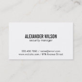 Sicherheitskamera (Variation) Visitenkarte (Rückseite)