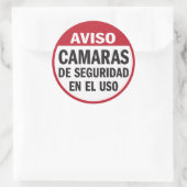 Sicherheitskameras mit Aviso in spanischer Sprache Runder Aufkleber (Tasche)